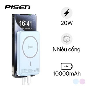Pin dự phòng Pisen Quick Powermag 20W 10.000mAh kèm cáp Type-C D112