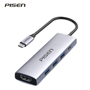 Hub Chuyển Đổi Pisen Type-C 5 trong 1 ( HDMI + USB 3.0x3 + Type-C )