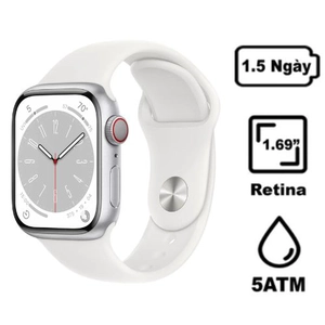 Apple Watch Series 8 41mm GPS Viền nhôm Dây cao su - Cũ đẹp