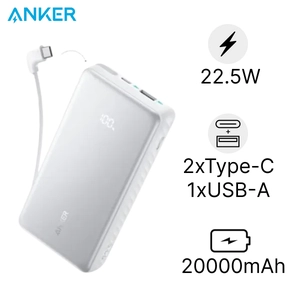 Pin dự phòng Anker 20000mAh 22.5W tích hợp cáp USB-C A110E