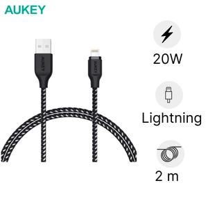 Cáp Lightning chuẩn MFI 2m bọc sợi Nylon AUKEY CB-AL2