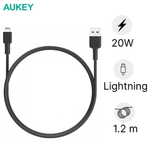 Cáp USB-C to Lightning MFi 1.2m Aukey Braided Nylon CB-CL1
