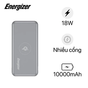 Pin dự phòng Energizer 10.000 mAh tích hợp sạc không dây 10W (QE10007PQ)