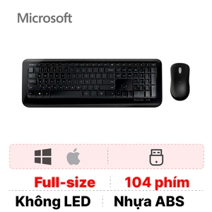 Bộ bàn phím - Chuột không dây Wireless 850 Microsoft (PY9-00018) Đen
