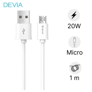 Cáp Devia Kintone Series Micro USB 1m Trắng