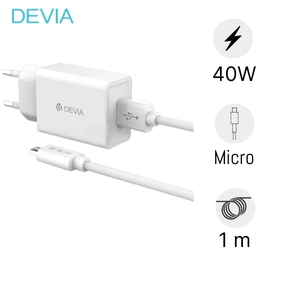 Combo Củ Sạc Devia Kèm Cáp Micro USB V3