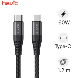 Cáp sạc Havit Type-C to Type-C 60W 1.2m CB6010