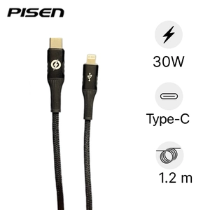 Cáp sạc nhanh tự ngắt Pisen Pro FOX INTELLIGENT C L 30W 1.2M