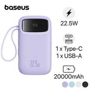 Pin sạc dự phòng Baseus Qpow2 màn hình số 20.000mAh 22.5W kèm cáp Lightning và Type-C