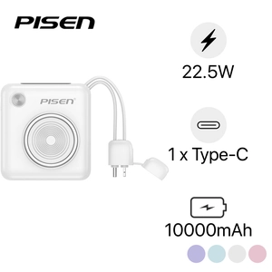 Pin dự phòng Pisen Quick High Power Depot 10.000 Mah 22.5W D105 (Type-C & Lightning)