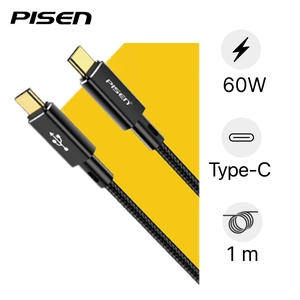 Cáp sạc nhanh Pisen Quick Platinum Type-C to Type-C 60W 1M