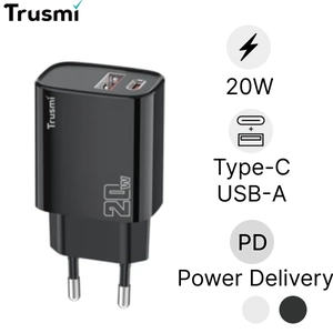 Sạc nhanh Trusmi 1A + 1C PD 20w (EU) CH07