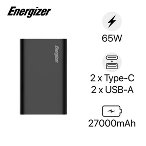 Pin sạc dự phòng Energizer 27000mAh/3.7V Li-Polymer PD 65W XP27001