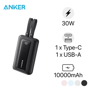 Pin sạc dự phòng Anker Zolo 10000mAh 30W 1a1c Tích Hợp Cáp C, L A1680
