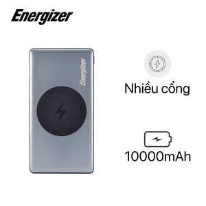 Pin dự phòng Energizer 10.000 mAh hỗ trợ sạc không dây 5W (QE10000)