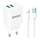 Sạc BWOO 2 cổng USB-A kèm cáp Type-C EU CDA60C Trắng