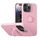 Linh kiện Ốp lưng iPhone 15 Pro Max Mipow Ring Stand TPU leather - Hồng