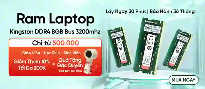 RAM LAPTOP KINGSTON<br>Chỉ từ 550K