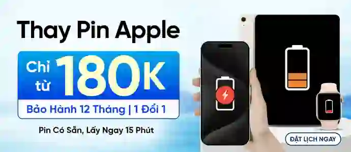 THAY PIN APPLE<br>Chỉ từ 180K