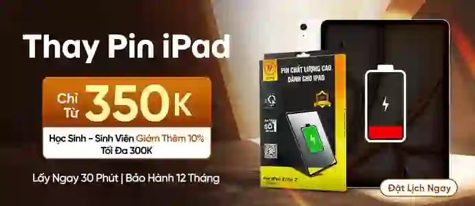 THAY PIN IPAD<BR>Chỉ từ 350K