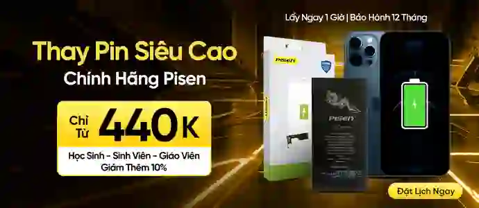 PIN SIÊU CAO PISEN<BR> Chỉ từ 440K