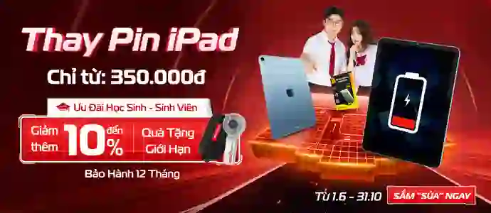 THAY PIN IPAD<BR> Chỉ từ 350K