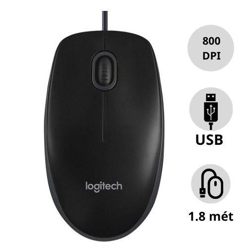 Chuột có dây LOGITECH B100 chính hãng | Giá tiết kiệm