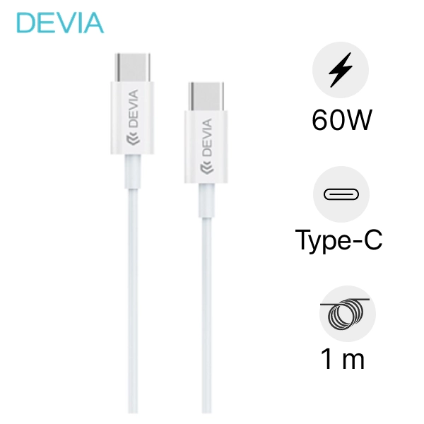 Cáp Devia Smart Series 60W USB-C To USB-C chính hãng