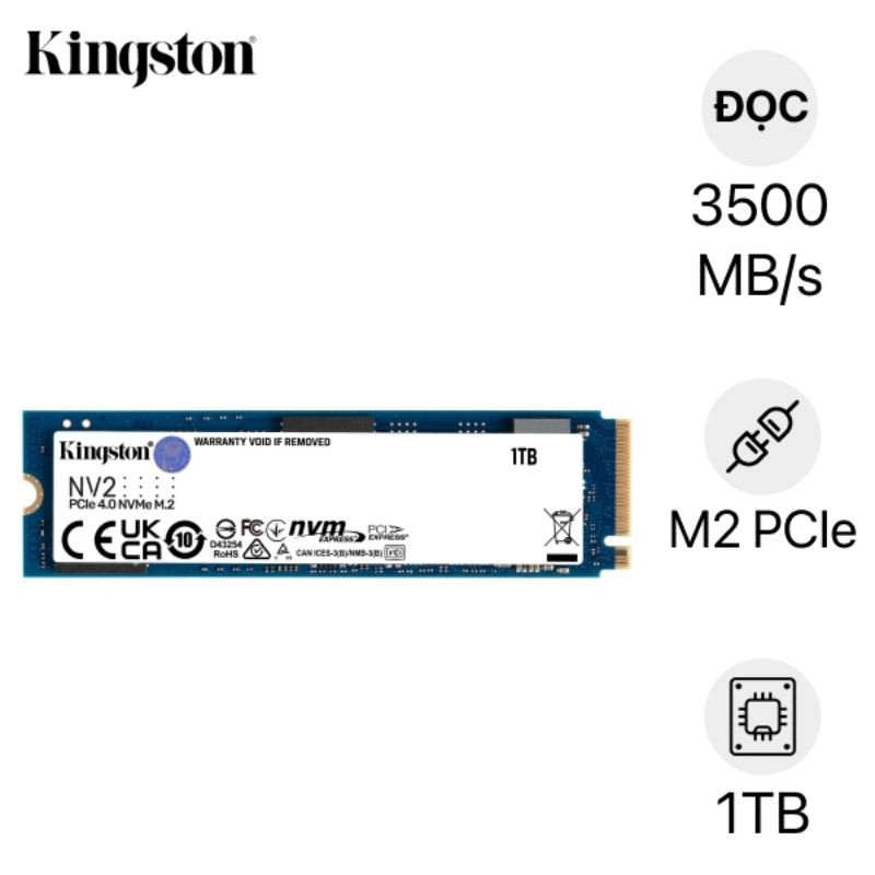 Ổ Cứng SSD Kingston NV2 PCIe Gen x4 NVMe 1TB chính hãng