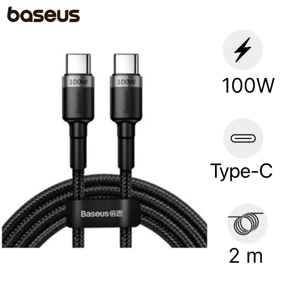 Cáp sạc nhanh Baseus Cafule PD 100W Type-C to Type-C (20V 5A) 2M chính  hãng Lấy liền