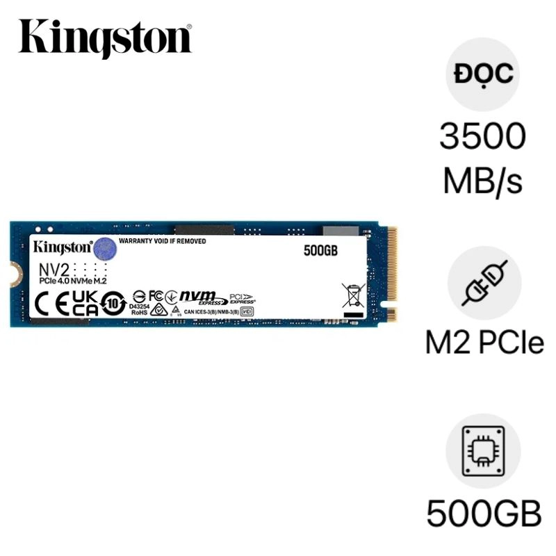 Ổ Cứng Laptop SSD Kingston NV2 M.2 PCle GEN 4 NVMe 500GB SNV2S - 500G chính hãng | Lấy liền