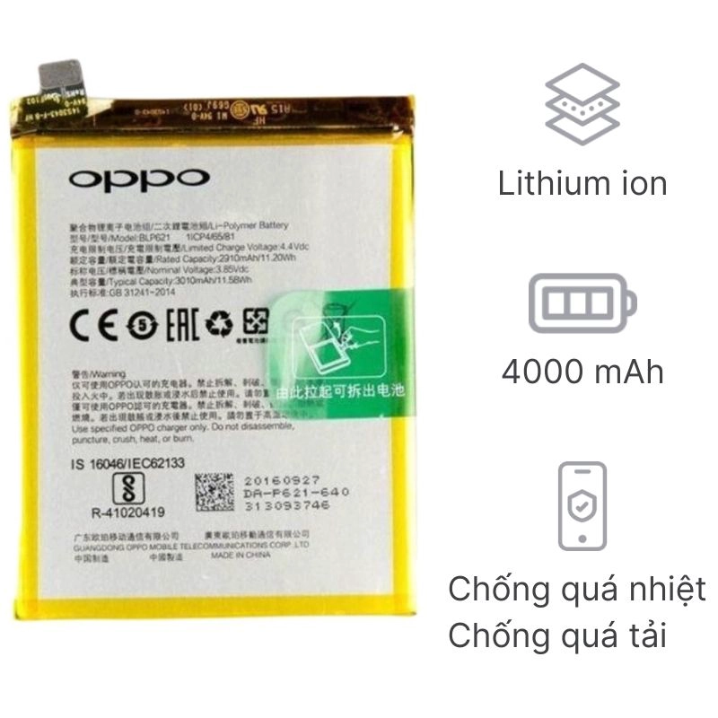 Batterie compatible BLP907 pour Oppo Reno4 Pro