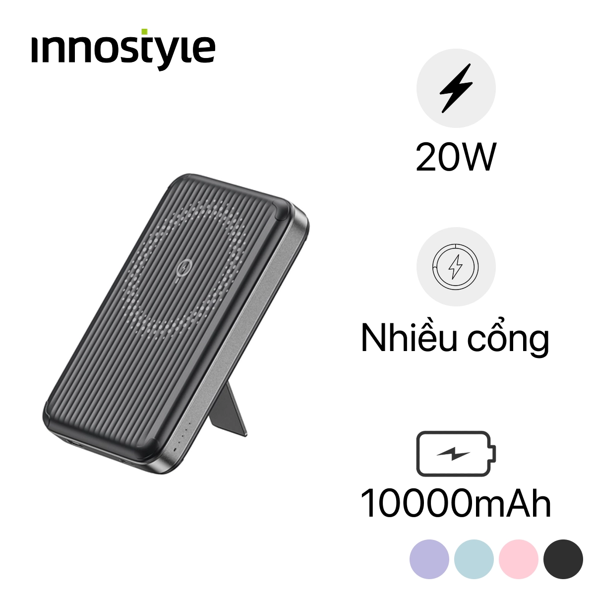 Pin dự phòng Innostyle Powermag Switch 2-in-1 IA20 10.000Mah chính hãng | Lấy liền