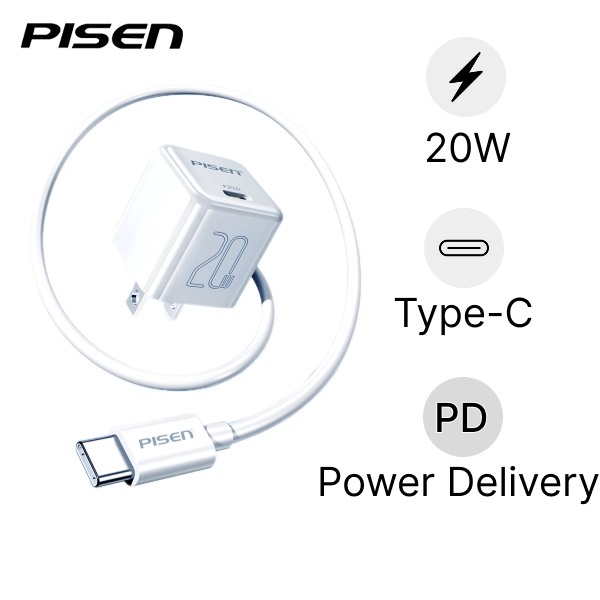 Sạc Pisen Quick PD 20W Pudding chính hãng | Lấy liền