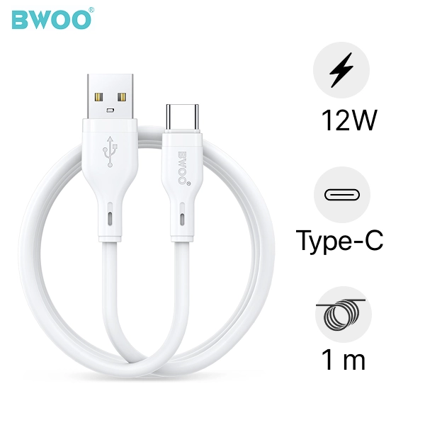 Cáp sạc nhanh BWOO Type-C 12W X286C dài 1M chính hãng | Lấy liền