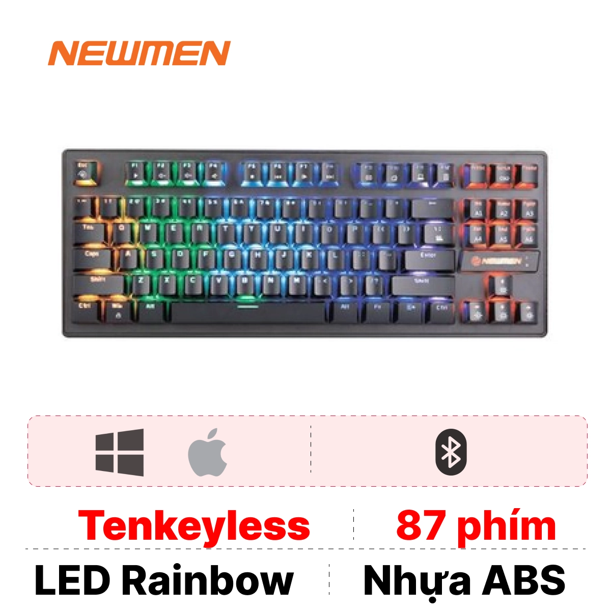 Bàn phím cơ có dây Newmen GE87 ( Blue Switch ) chính hãng | Lấy liền