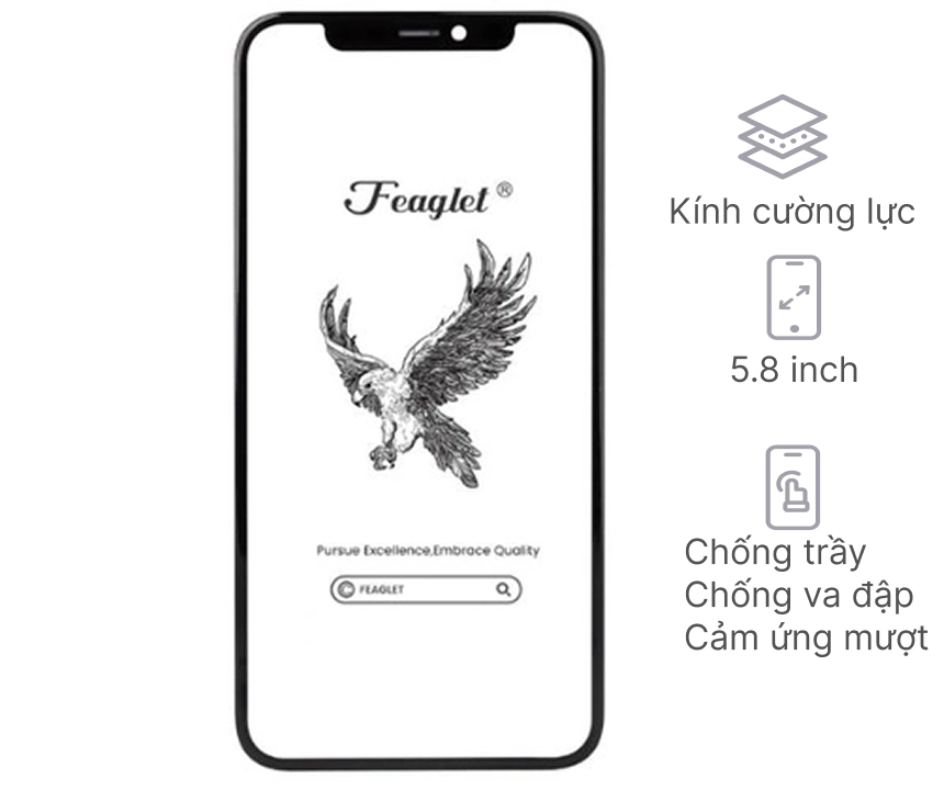 Thay ép kính iPhone X chính hãng Feaglet giá rẻ | Lấy liền