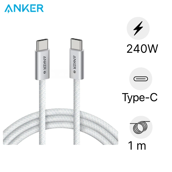 Cáp Anker Zolo USB-C to USB-C 240W dài 1m A8060 chính hãng | Lấy liền