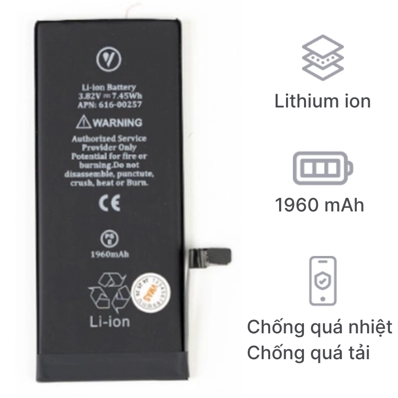 Thay pin chính hãng Vmas cho iPhone 7 khuyến mãi T9/2026