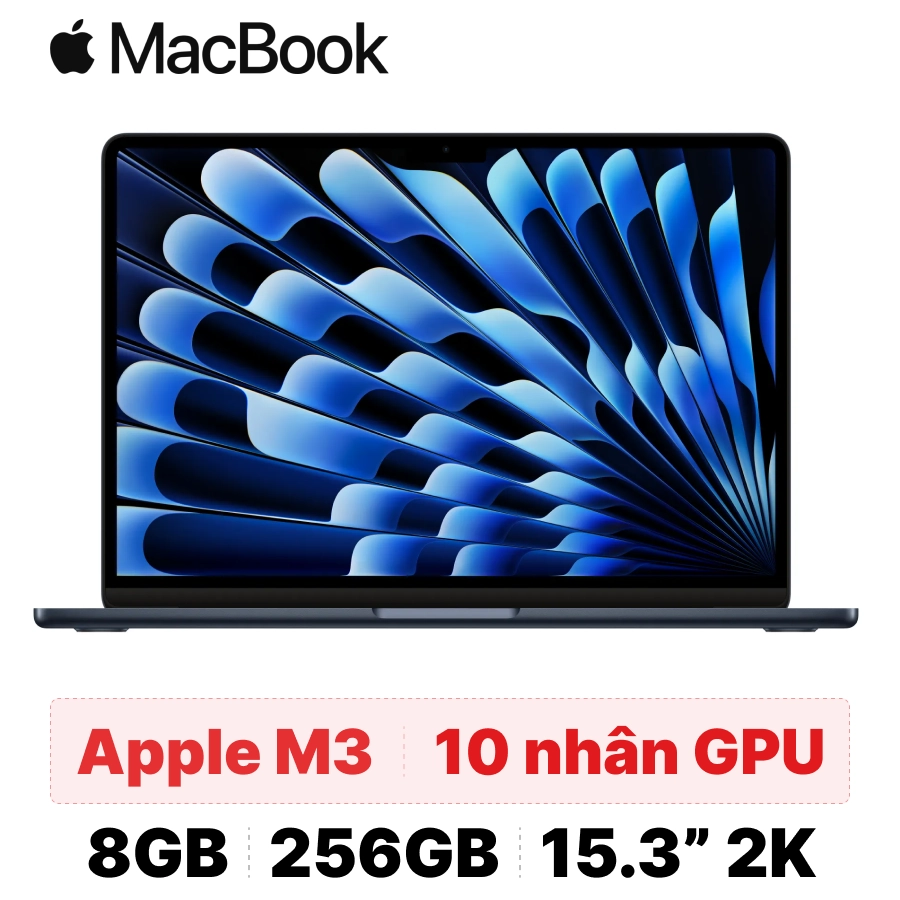 Macbook Air M3 15 inch 8CPU 10GPU 8GB 256GB 2024 - Cũ đẹp chính