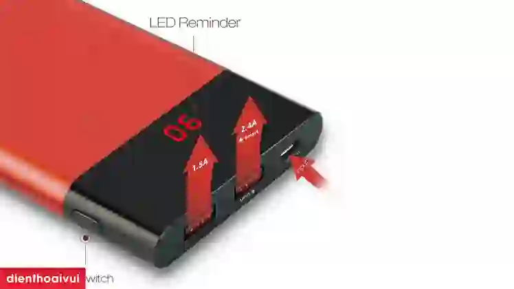 Pin sạc dự phòng PISEN Color Power Pro 10.000mAh 5