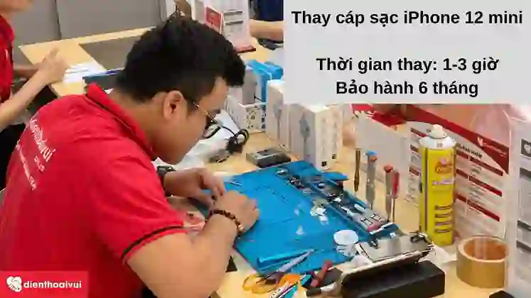 thay chân sạc iphone 12 mini 5
