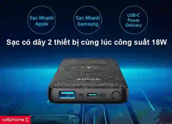 Pin sạc dự phòng Anker PowerCore III 10.000mAh Wireless A1617 4