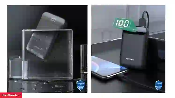 Pin sạc dự phòng Pisen Power Box C10.000mAh màn hình LED 6
