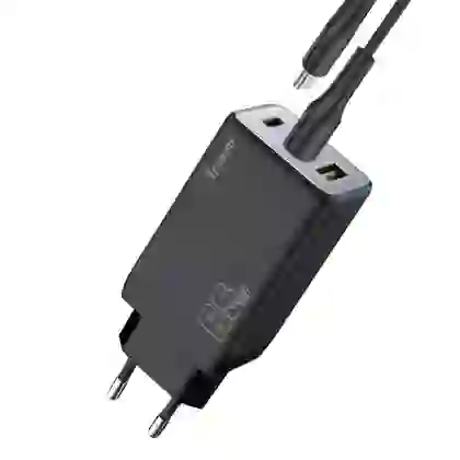 Sạc nhanh Mini Trusmi PD 65w Gan 1A+2C kèm cáp Type-C to Type-C 60w (EU) CH05 2