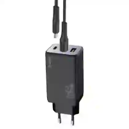 Sạc nhanh Mini Trusmi PD 65w Gan 1A+2C kèm cáp Type-C to Type-C 60w (EU) CH05 3