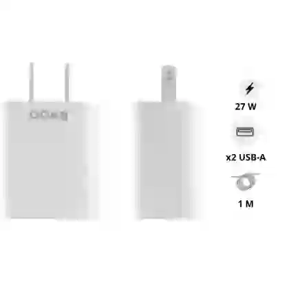 Sạc BWOO 2 cổng USB-A kèm cáp Type-C US CDA64VC 1