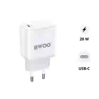 Sạc BWOO 2 cổng USB-A kèm cáp Type-C US CDA64VC 1