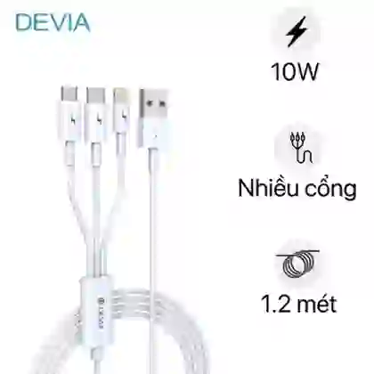 Cáp Devia Smart Series 3 In 1 (Micro, Type-C, Lightning) 1