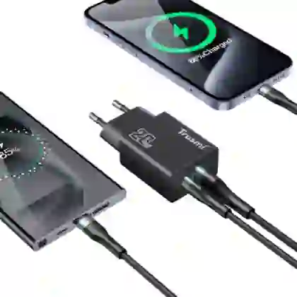 Sạc nhanh Mini Trusmi PD 65w Gan 1A+2C kèm cáp Type-C to Type-C 60w (US) CH05 3